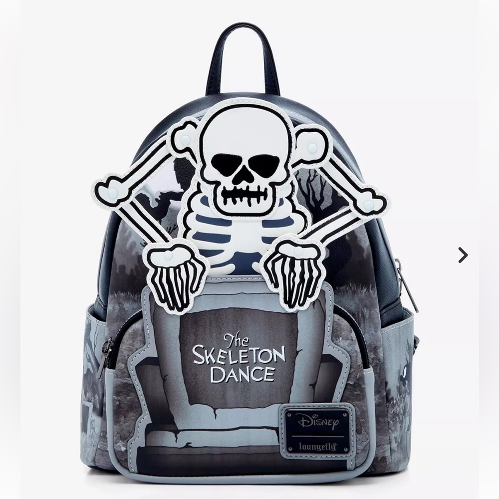 Loungefly The Skeleton Dance 95th Anniversary Glow Mini Backpack